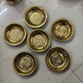 Brass Plate – Set of 6 Pcs – RB28 | Traditional Brass Plates for Pooja and Dining
